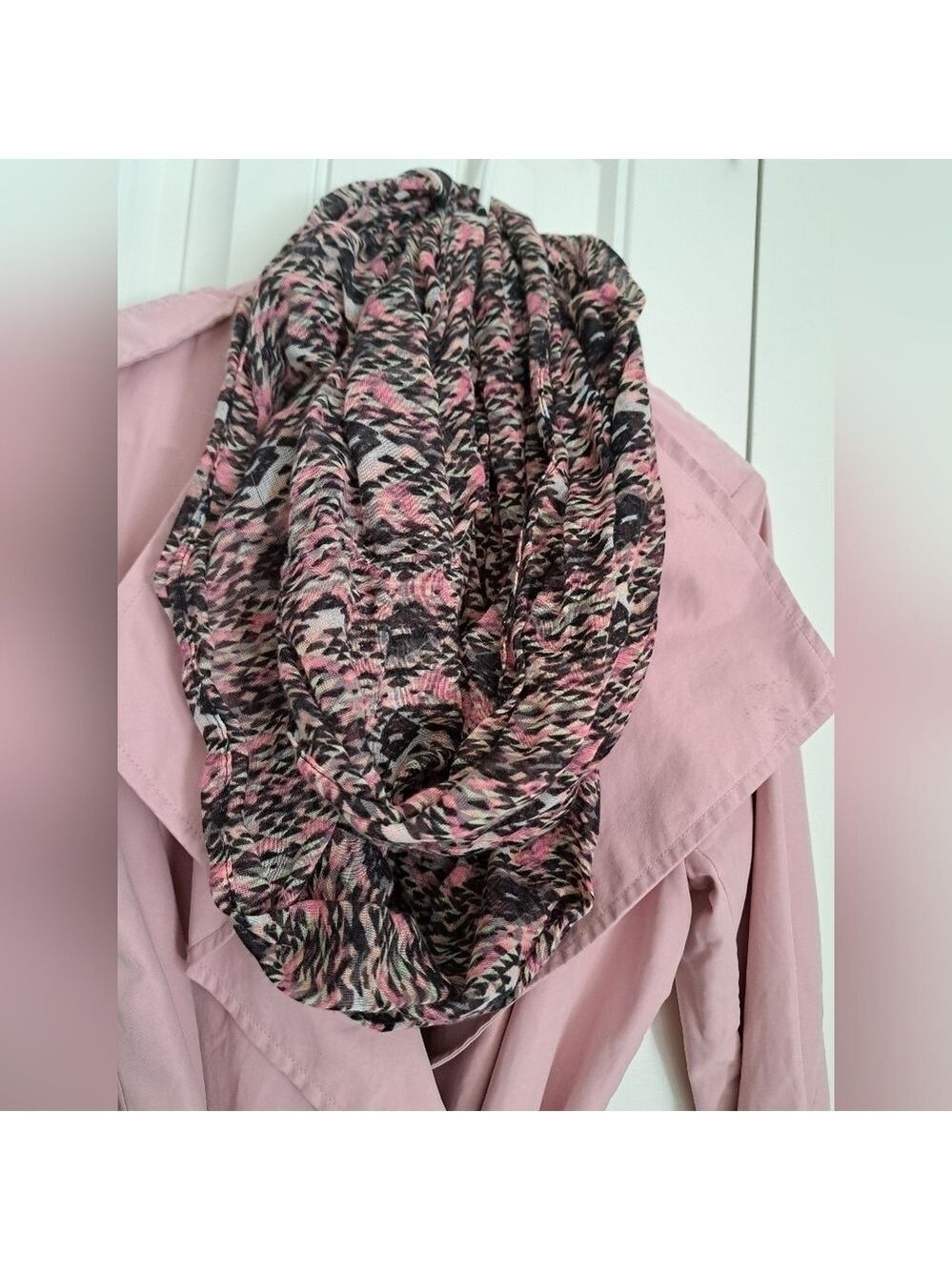 VERO MODE V-MELINES 3/4 TRENCH coat lightweight dusty pink belted coat pockets L - Picture 10 of 10